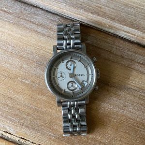 Fossil Silver Dial Stainless Steel Watch